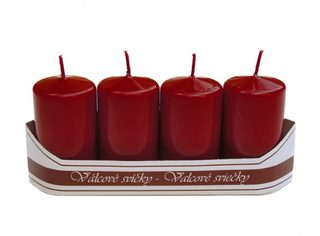Adventní svíčky válec 40/70 mm (4 ks) - vínová