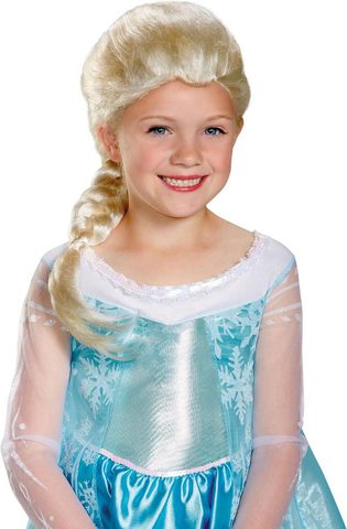 KARNEVAL Paruka Elsa dětská s copánkem Frozen (Ledové Království)