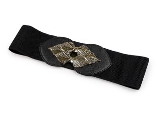 Dámský pásek pružný šíře 6 cm kovová spona