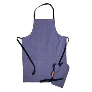 Grilovací set zástěra a chňapka denim