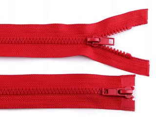 Zip kostěný 5 mm dělitelný 2 jezdce 80 cm (bundový)