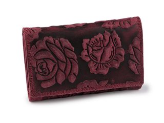 Dámská peněženka kožená růže, ornamenty 9,5x18 cm