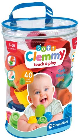 CLEMENTONI CLEMMY Baby kostky set 40ks v pytli stavebnice pro miminko