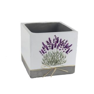 Obal na květiny hranatý levandule X5809/3 - 13,5 × 13,5 × 12,5 cm