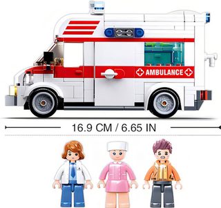 SLUBAN TOWN Auto sanitka 328 dílků + 3 figurky STAVEBNICE