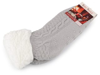 Ponožky zimní s protiskluzem, vlněné, krátké