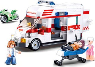 SLUBAN TOWN Auto sanitka 328 dílků + 3 figurky STAVEBNICE