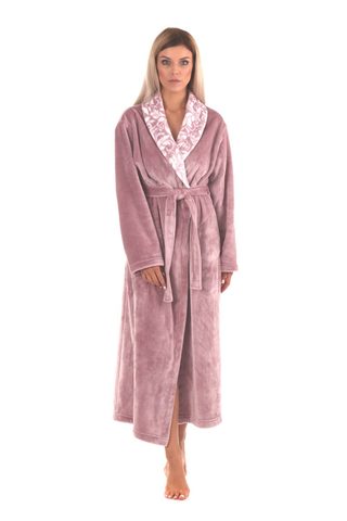 Flora Mauve Mist - Dámský Župan s Límcem - 25 56 4353