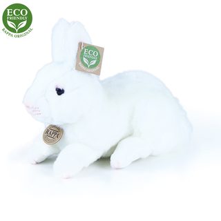 Plyšový králík bílý ležící 23 cm