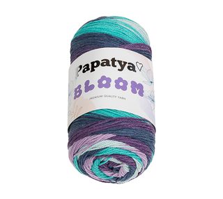 Příze PAPATYA BLOOM Fialová,Tmavě modrá,Tyrkysová 10 100g / 335 m