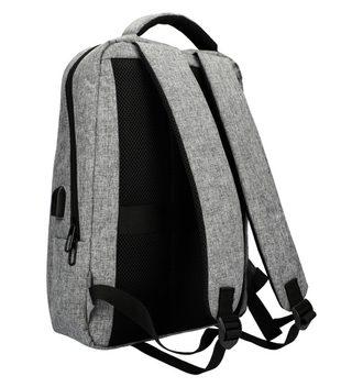 Šedý batoh pro notebook 15,6 palce, USB, UNI