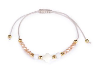 Náramek shamballa s perletí a broušenými korálky