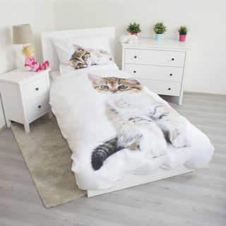 Povlečení Kitten white bavlněné 140/200, 70/90