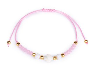 Náramek shamballa s perletí a broušenými korálky