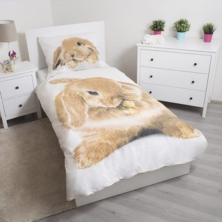 Povlečení Králíček hnědý bavlněné , 140/200, 70/90 cm