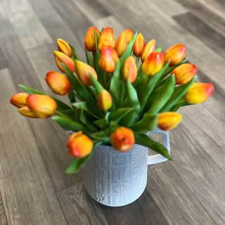 Svazek tulipánů (5 ks) - žlutočervená 30 cm