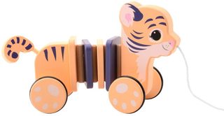 JOUECO DŘEVO Tygr tahací baby tahadlo na provázku *DŘEVĚNÉ HRAČKY*