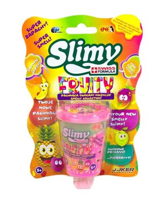 Sliz - hmota 100g v barvě ovoce 8cm, v plastové krabičce na kartě různé druhy