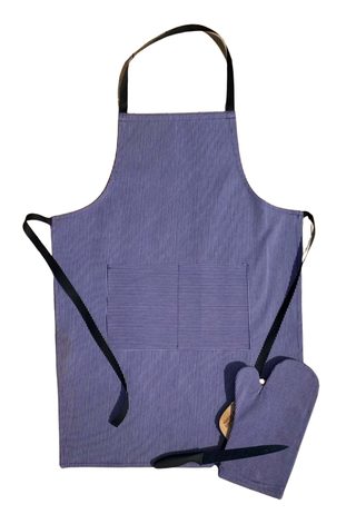 Grilovací set zástěra a chňapka denim