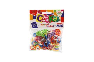Céčka barevná 150 ks retro mix