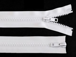 Zip kostěný No 5 dělitelný 2 jezdce / dvoucestný 85 cm bundový