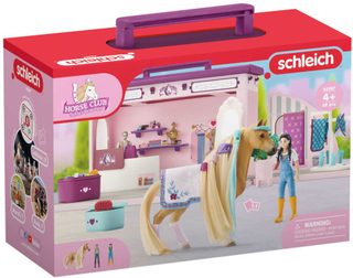 Schleich butik pro koně (koník, 2 figurky + doplňky)