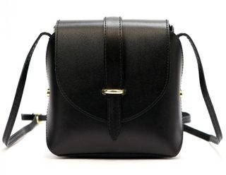 Kožená moderní malá dámská crossbody kabelka černá