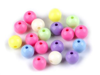 Plastové korálky Color Ø10 mm barevný mix 25 kusů