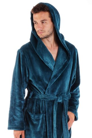 Unisex Petrolejový Župan s Kapucí Siena - Model 31 56 6430