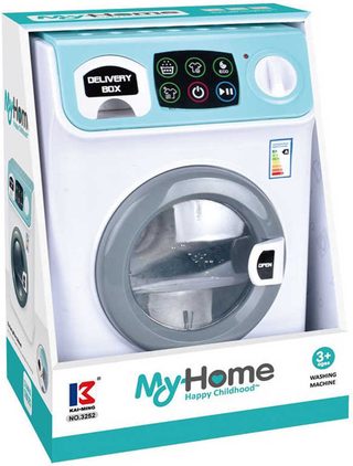 Pračka dětská automatická 22cm modro-bílá na baterie plast