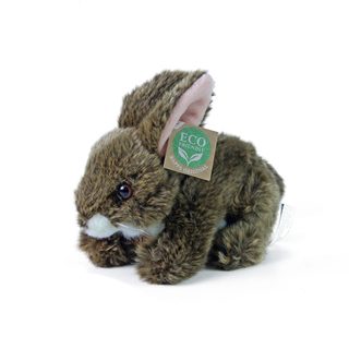 Plyšový králík hnědý ležící, 15 cm