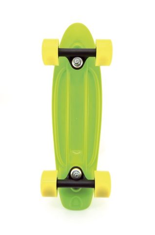 Skateboard - pennyboard 43cm, nosnost 60kg plastové osy, zelená, žlutá kola