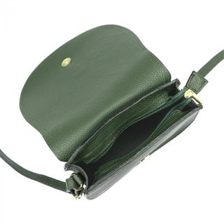 GREGORIO Kožená dámská crossbody kabelka tmavě zelená