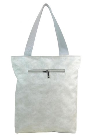 Velká perlově šedá měkká shopper dámská kabelka s látkovými uchy S211