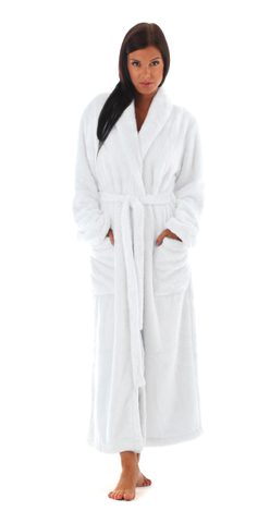 Župan unisex huňatý Jack/Lilly bílý s kapucí mikroplyš 21 20 0100