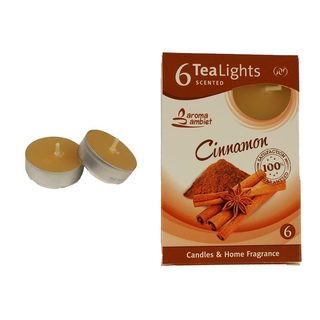 Svíčka čajová CINNAMON WITH CRANBERRIES 6ks MSC-TL1025 - dia 3,7 x 1,8 cm