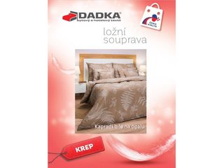 Krepové povlečení Kapradí bílé na opálovém podkladu 140x200, 70x90 cm