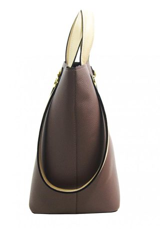 Hnědo-béžová s fialovým nádechem shopper dámská kabelka S683 GROSSO