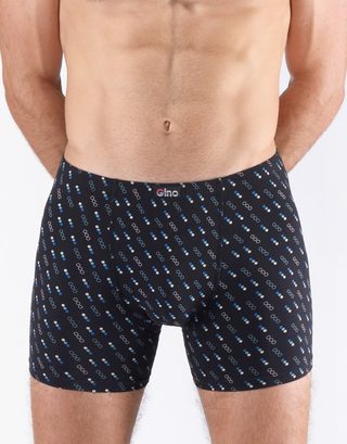 GINA pánské boxerky s delší nohavičkou, delší nohavička, šité, s potiskem 74171P