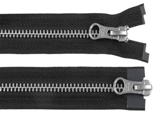 Zip kovový YKK No 5 dělitelný 2 jezdce / dvoucestný 90 cm na kožené bundy