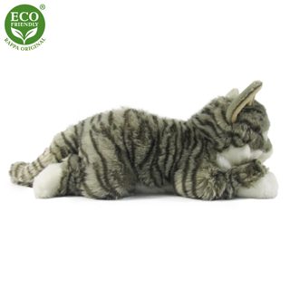 Plyšová mourovatá kočka šedá 42 cm ECO-FRIENDLY