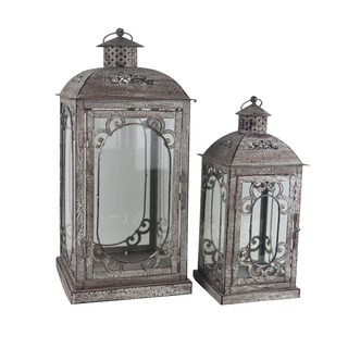 Sada 2 ks kovová lucerna, S/2 K4576 -  výška 47.5 cm, 36.5 cm