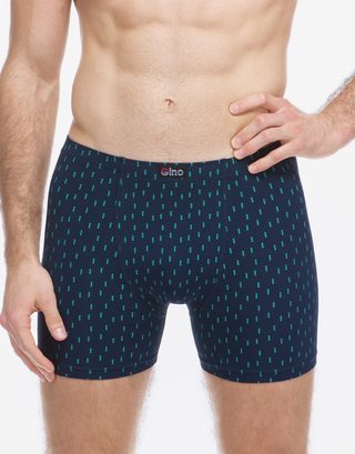 GINA pánské boxerky s delší nohavičkou nadměrné, šité, s potiskem 74182P