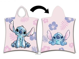 Plážová osuška pončo Lilo a Stitch Pink 50x115 cm