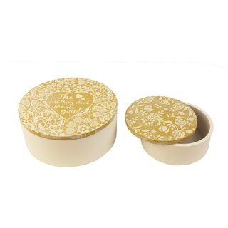 Dřevěný box, sada 2 ks D0276 - dia 14,5 x 6 cm