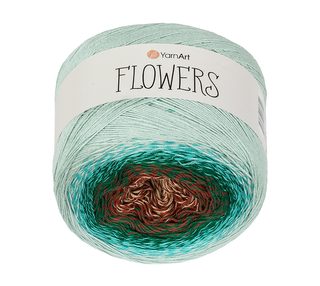 Příze Flowers Modrá,Hnědá /318