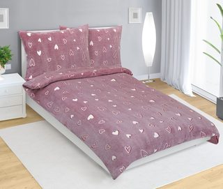 Mikroflanelové povlečení Růžová,Bílá 95/294