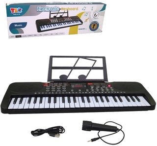 Piáno elektronický klavír 49 kláves dětský keyboard s mikrofonem na baterie Zvuk