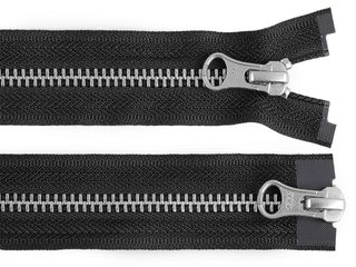 Zip kovový YKK No 5 dělitelný 2 jezdce / dvoucestný 50 cm na kožené bundy