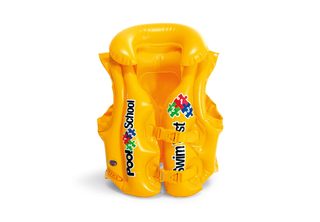 Nafukovací vesta plovací POOL SCHOOL DELUXE žlutá, 3-6 let